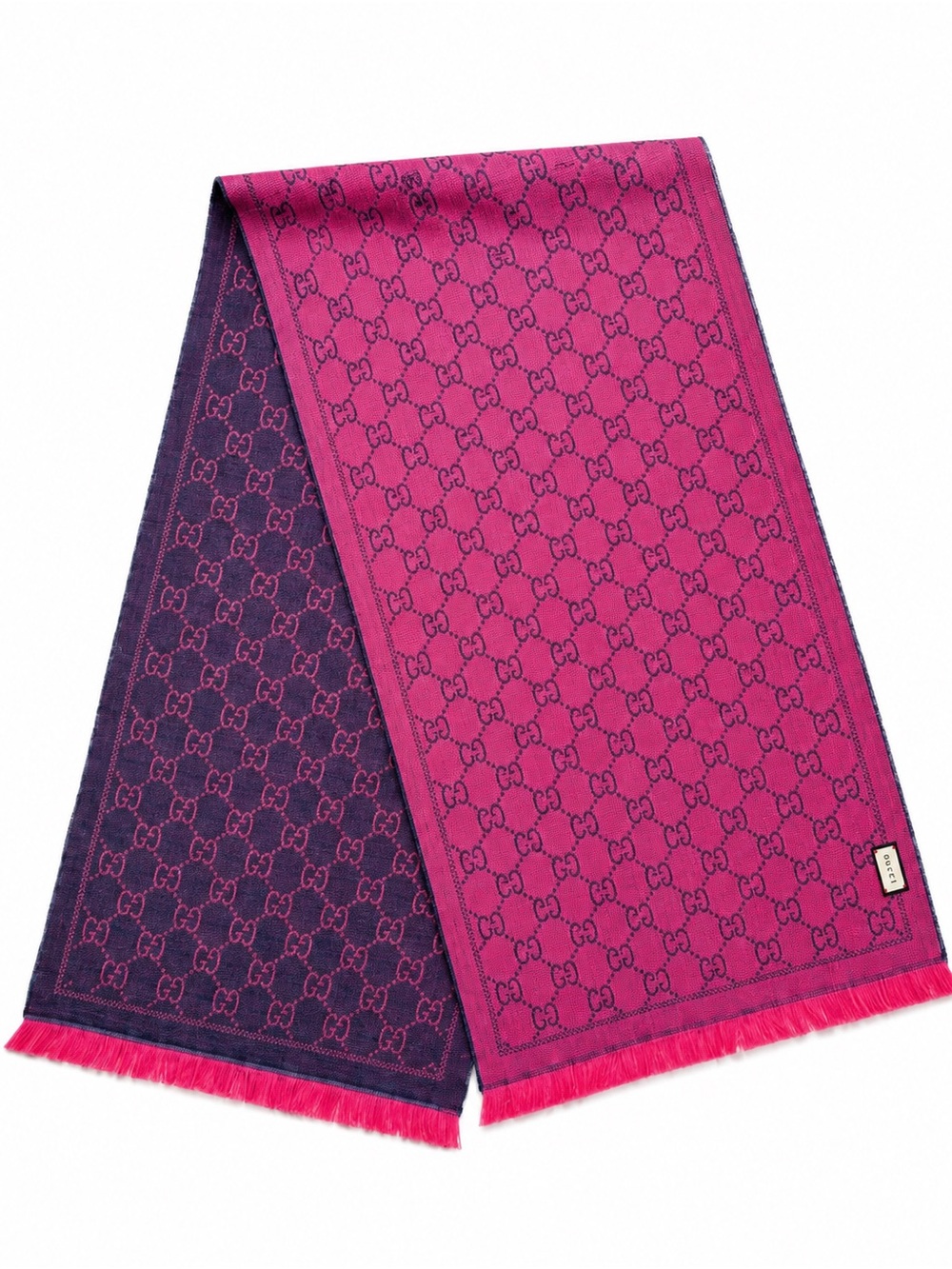 🚩steal Gucci Reversible Pink & Purple GG Logo Scarf